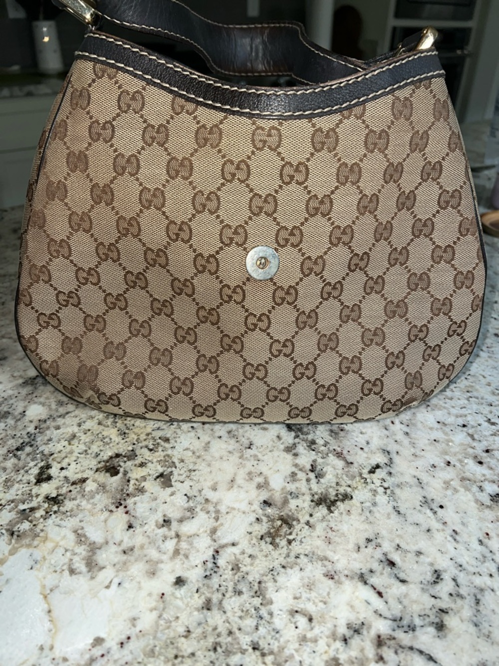 Gucci Brown GG Canvas Shoulder Bag with Green and Red Web - Picture 8 of 10
